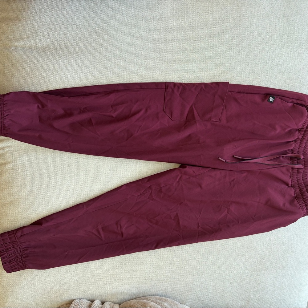 Jaanuu Maroon Jogger Pants- athletic material
